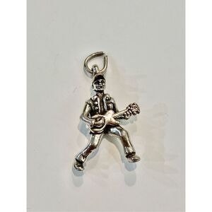 Guitar Man Sterling Silver Jewelry Charm #music #guitar